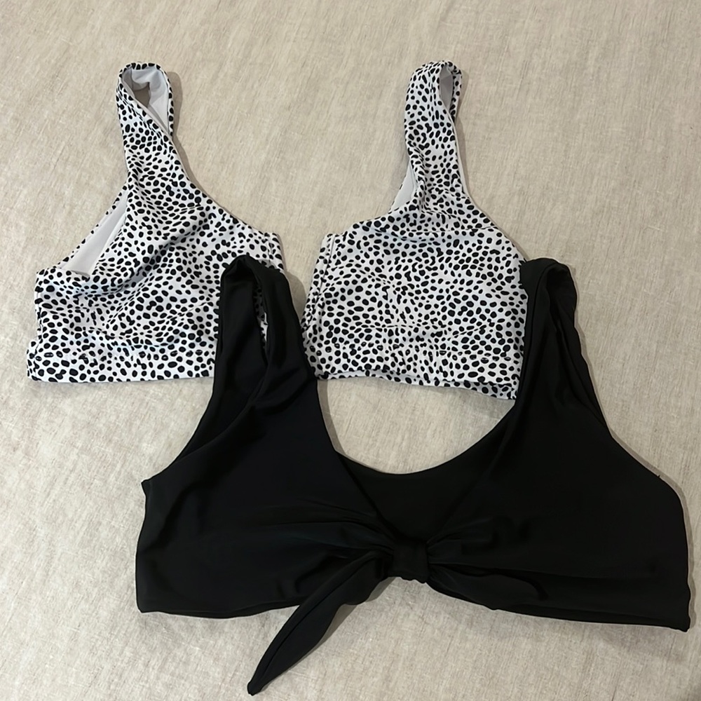 Two Shein bath suit tops.  Never worn - just try on.  Super cute